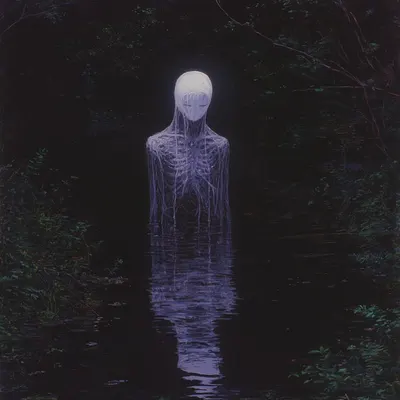 We are about 60% water, yet atoms are over 99.999999999999% empty space - AI artwork, 22 Nov 2024