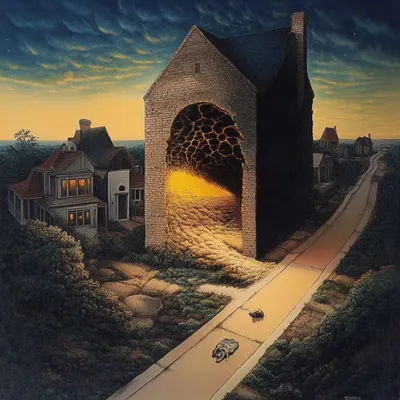 as night falls nightmare comes - AI artwork, 1 Dec 2024