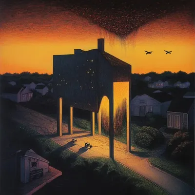 as night falls nightmare comes - AI artwork, 1 Dec 2024