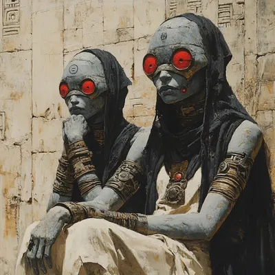 We weren't first. They did it a long time ago - AI artwork, 24 Jan 2025