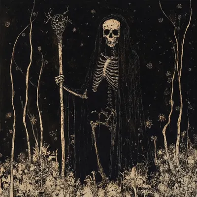 Three sisters of death. It's too late to be late - AI artwork, 13 Jan 2025