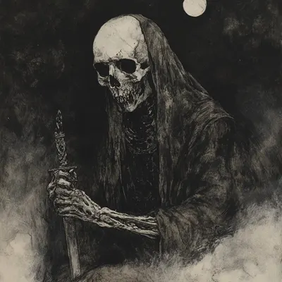 Three sisters of death. It's too late to be late - AI artwork, 13 Jan 2025