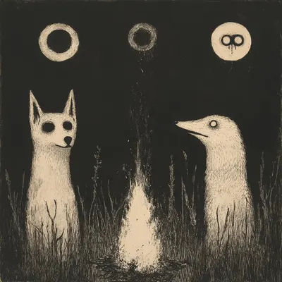 Deep in the forest. They wait - AI artwork, 26 Feb 2025