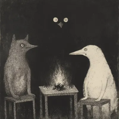 Deep in the forest. They wait - AI artwork, 26 Feb 2025
