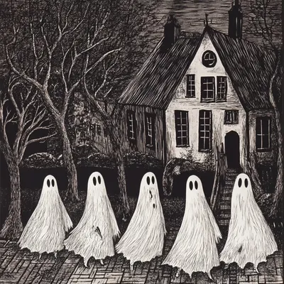 I'm really trying. Will the ghost remain after I leave? - AI artwork, 30 Mar 2025