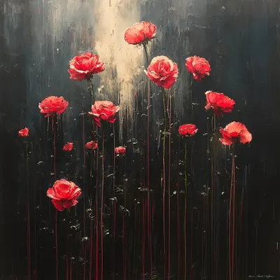 They did this in the name of a man they had never seen or known - AI artwork, 13 Mar 2025