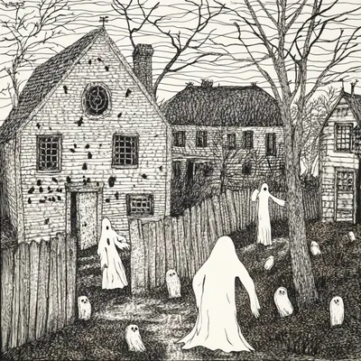 I'm really trying. Will the ghost remain after I leave? - AI artwork, 30 Mar 2025
