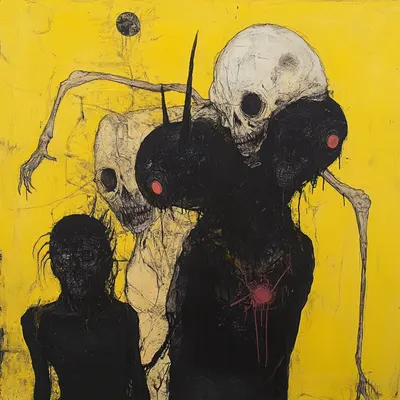 nothing rests in the darkness - AI artwork, 3 Apr 2025