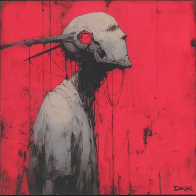 hollow, pretending to be human - AI artwork, 25 Apr 2025