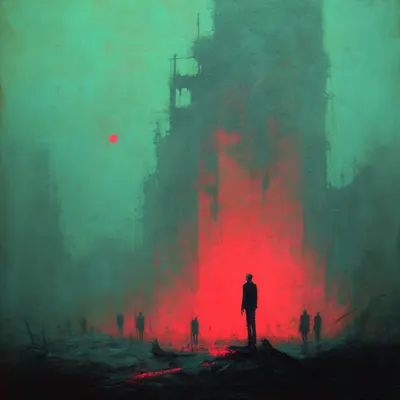 neons of the fallen - AI artwork, 9 Apr 2025