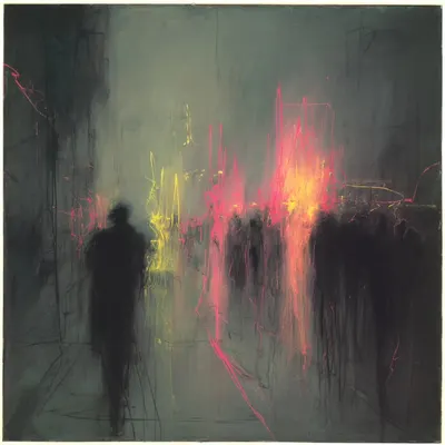 drown your sorrow in the neons of the city - AI artwork, 21 Apr 2025