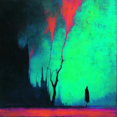 neons of the fallen - AI artwork, 9 Apr 2025