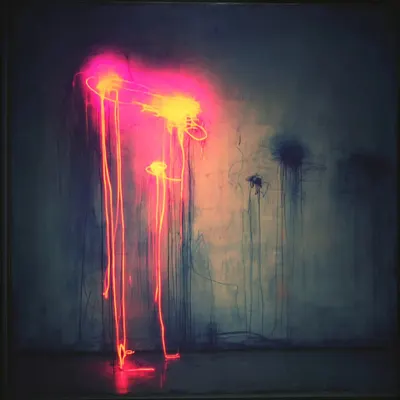 drown your sorrow in the neons of the city - AI artwork, 21 Apr 2025