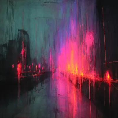 drown your sorrow in the neons of the city - AI artwork, 21 Apr 2025