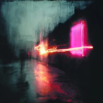 drown your sorrow in the neons of the city - AI artwork, 21 Apr 2025