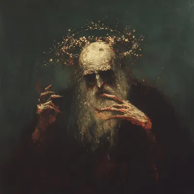 whispers of the past on my head. they comfort me reminding that I survived, that I’ve felt deeply, that I were once someone else, and still are - AI artwork, 11 May 2025