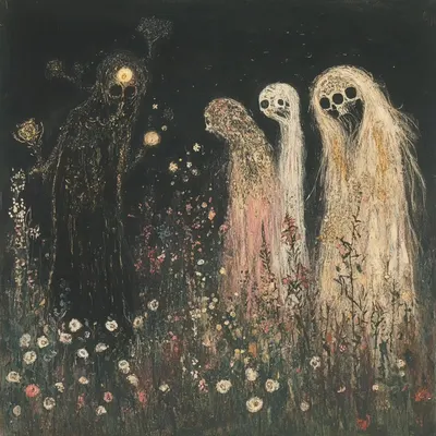 whispers of the past on my head. they comfort me reminding that I survived, that I’ve felt deeply, that I were once someone else, and still are - AI artwork, 11 May 2025