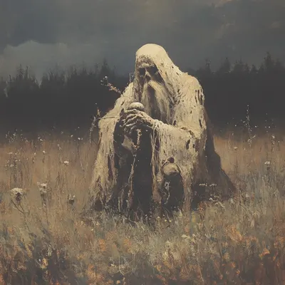 whispers of the past on my head. they comfort me reminding that I survived, that I’ve felt deeply, that I were once someone else, and still are - AI artwork, 11 May 2025