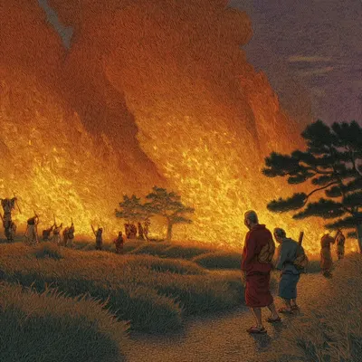 everything will burn - AI artwork, 7 May 2025