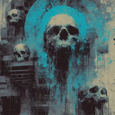 civilization of death, alive skeletons - AI artwork, 1 Jun 2025
