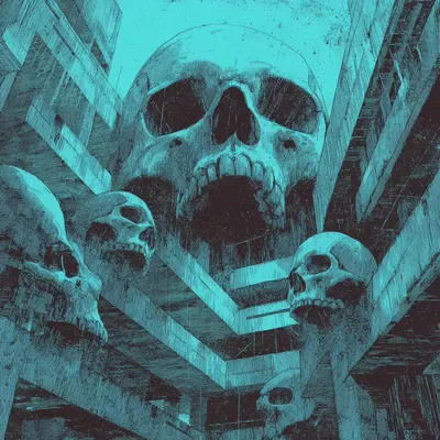 civilization of death, alive skeletons - AI artwork, 1 Jun 2025