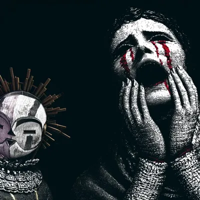 They smile. We bleed. Who let them in? - AI artwork, 4 Jun 2025