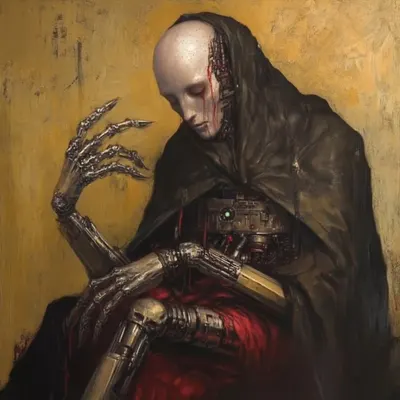 Billionaires are racing to escape death, investing in biotech, AI, and digital consciousness. The rest of us are dying slowly in offices, feeding the machine that funds their ideas. Immortality is being designed for the few, paid for by the exhaustion of the many - AI artwork, 7 Jun 2025