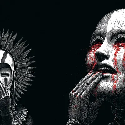 They smile. We bleed. Who let them in? - AI artwork, 4 Jun 2025