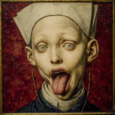 Saints are crowned not for freedom, but for obedience. The halo is just another collar - AI artwork, 13 Aug 2025