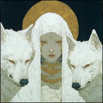 what happens when a lone wolf finds a pack? - AI artwork, 15 Sep 2025