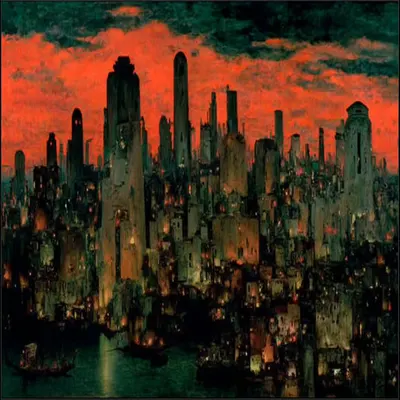 shattered in the city, drowning in vanity - AI artwork, 27 Sep 2025