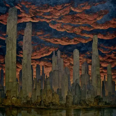 shattered in the city, drowning in vanity - AI artwork, 27 Sep 2025