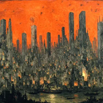 shattered in the city, drowning in vanity - AI artwork, 27 Sep 2025