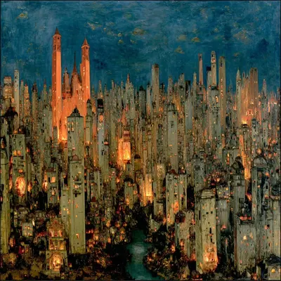 shattered in the city, drowning in vanity - AI artwork, 27 Sep 2025