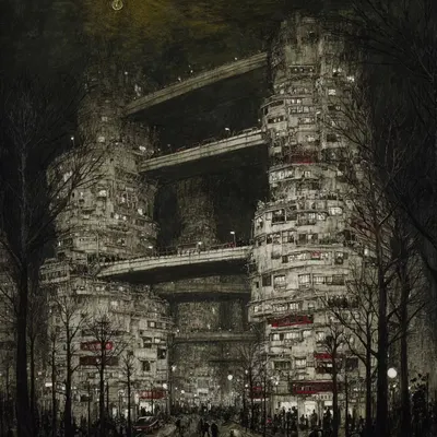 dystopian city among infinite number of universes - AI artwork, 26 Oct 2025