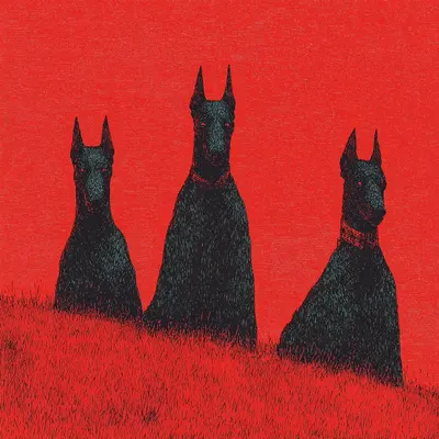 I don't want to hear the dogs barking but they are always there, always waiting to sink their cold fangs in my fragile black heart - AI artwork, 1 Oct 2025