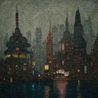 dystopian city among infinite number of universes - AI artwork, 26 Oct 2025