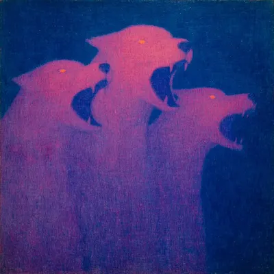 I don't want to hear the dogs barking but they are always there, always waiting to sink their cold fangs in my fragile black heart - AI artwork, 1 Oct 2025