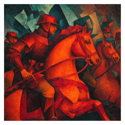 red cavalry riding - AI artwork, 25 Nov 2025