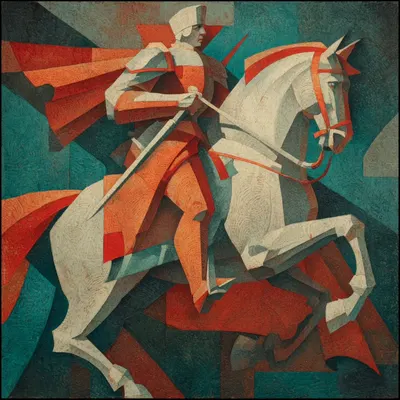 red cavalry riding - AI artwork, 25 Nov 2025