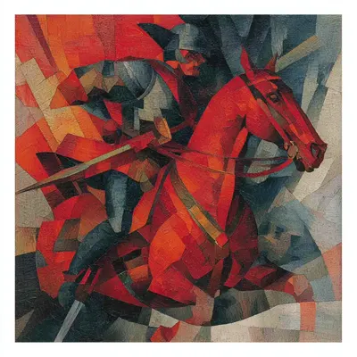 red cavalry riding - AI artwork, 25 Nov 2025