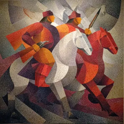 red cavalry riding - AI artwork, 25 Nov 2025