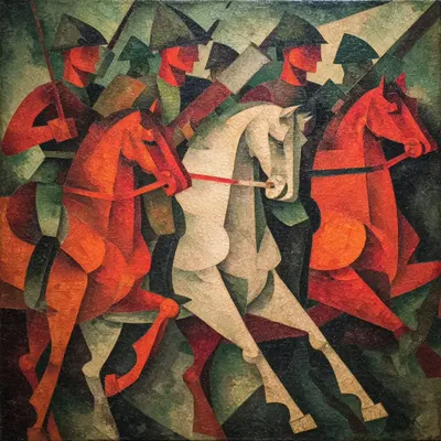 red cavalry riding - AI artwork, 25 Nov 2025