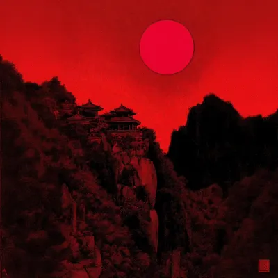 The dogs are barking while the red sun consumes us - AI artwork, 12 Jan 2026