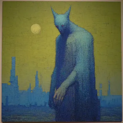 The dogs are barking while the red sun consumes us - AI artwork, 12 Jan 2026