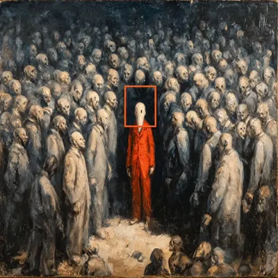 I was framed. There is no escape - AI artwork, 23 Jan 2026