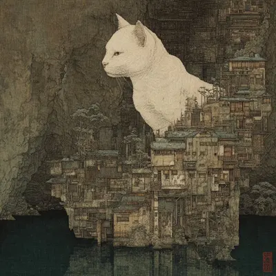 cat are aliens - AI artwork, 21 Feb 2026
