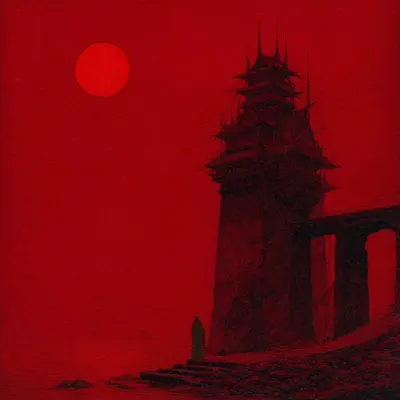 red sun rising - AI artwork, 10 May 2026