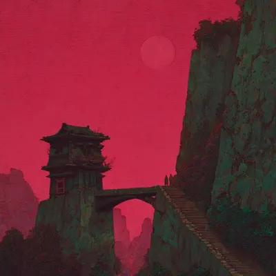 red sun rising - AI artwork, 10 May 2026