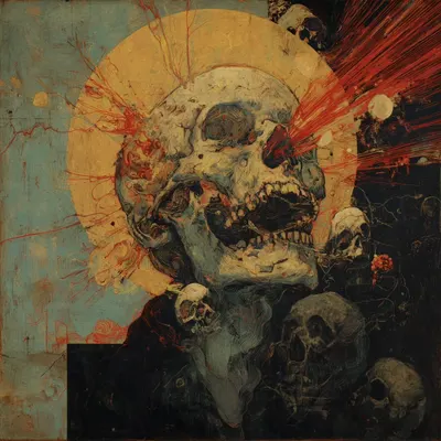It’s kind of funny and symbolic in a way — the skeleton inside us, our foundation and backbone, is always there, yet we never truly see it. Maybe you can never fully witness a phenomenon when you are inside of it. Makes me wonder how our era will one day be defined - AI artwork, 8 May 2026